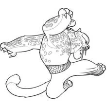 Coloriage Guépard en pleine action martiale