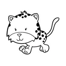 Coloriage Guépard qui court joyeusement