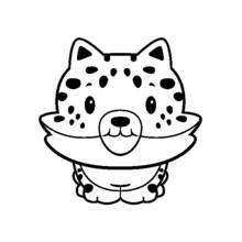 Coloriage Guépard à la grosse tête ronde