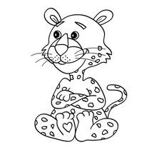 Coloriage Guépard assis les pattes croisées