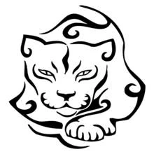Coloriage Guépard en style tatouage tribal