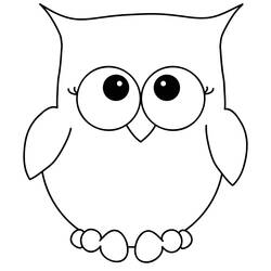 Coloriage Hibou aux grands yeux ronds