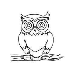 Coloriage Hibou perché sur une branche