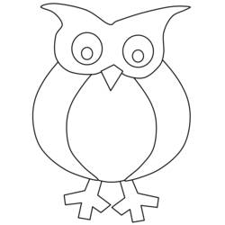 Coloriage Hibou aux grands yeux ronds
