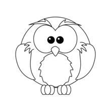 Coloriage Hibou aux grands yeux ronds