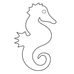 Coloriage Hippocampe à la queue enroulée
