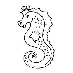 Coloriage Hippocampe à la queue enroulée