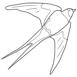 Coloriage Hirondelle volant les ailes déployées