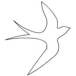 Coloriage Hirondelle en pleine envolée