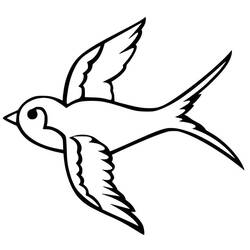 Coloriage Hirondelle en plein vol