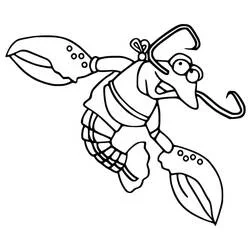 Coloriage Homard au visage rigolo et grosses pinces