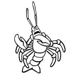Coloriage Homard à l'expression effrayée