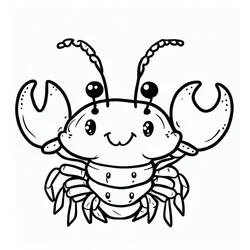 Coloriage Homard kawaii aux grosses pinces