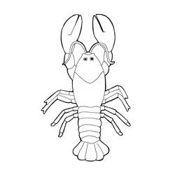 Coloriage Homard avec pinces déployées