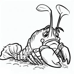 Coloriage Homard au visage triste
