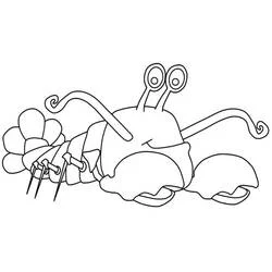 Coloriage Homard souriant aux grands yeux ronds