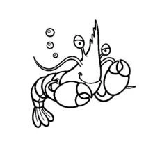 Coloriage Homard nageant sous l'eau avec des bulles