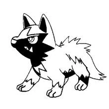 Coloriage Hyène façon Pokémon debout avec un pelage hérissé