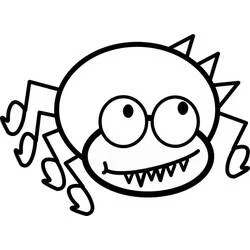 Coloriage Araignée souriante aux grands yeux