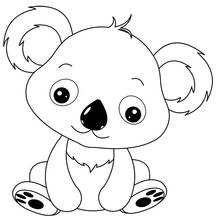Coloriage Koala bébé assis avec de grands yeux ronds Coloriage Koala bébé assis avec de grands yeux ronds