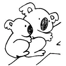 Coloriage Koala maman portant son bébé sur une branche Coloriage Koala maman portant son bébé sur une branche