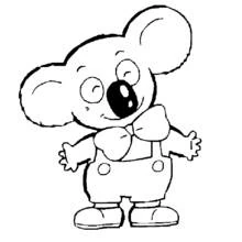 Coloriage Koala en salopette avec un nœud papillon Coloriage Koala en salopette avec un nœud papillon
