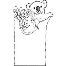 Coloriage Koala grimpant sur un tronc d'arbre Coloriage Koala grimpant sur un tronc d'arbre