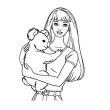 Coloriage Koala tenu par une jeune fille Coloriage Koala tenu par une jeune fille