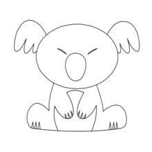 Coloriage Koala assis les yeux fermés Coloriage Koala assis les yeux fermés
