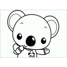 Coloriage Koala avec un t-shirt panda Coloriage Koala avec un t-shirt panda
