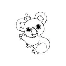 Coloriage Koala aux grands yeux assis Coloriage Koala aux grands yeux assis
