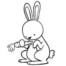 Coloriage Lapin tenant une carotte