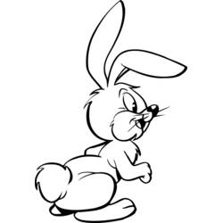 Coloriage Lapin assis aux grandes oreilles