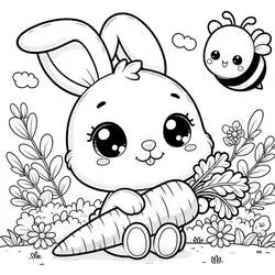 Lapin Kawaii - Coloriages gratuits à imprimer