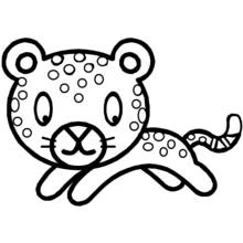 Coloriage Léopard aux grosses taches allongé