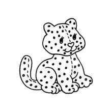 Coloriage Léopard bébé assis