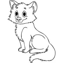 Coloriage Loup assis sagement