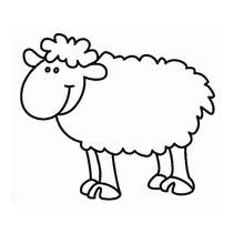 Coloriage Mouton debout avec un visage souriant