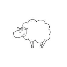 Coloriage Mouton avec une épaisse toison bouclée