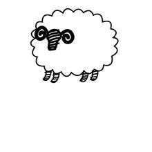 Coloriage Mouton aux cornes enroulées