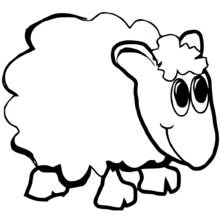 Coloriage Mouton aux grands yeux rigolos