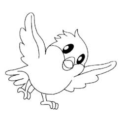 Coloriage Petit oiseau volant les ailes déployées