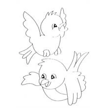 Coloriage Oiseaux en plein vol
