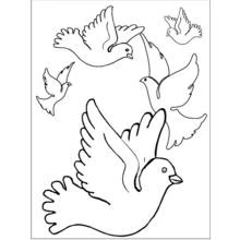Coloriage Groupe d'oiseaux volant ensemble