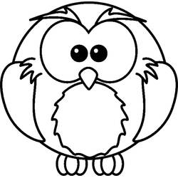 Coloriage Hibou rond aux grands yeux
