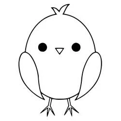 Coloriage Oiseau adorable avec couronne