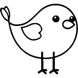 Coloriage Oiseau mignon aux ailes et pattes