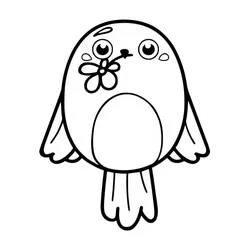 Coloriage Oiseau mignon tenant une fleur