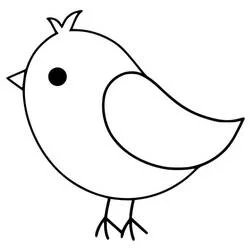 Coloriage Oiseau avec huppe et queue recourbée