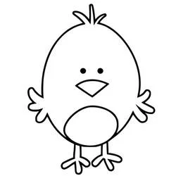 Coloriage Petit oiseau mignon aux ailes étouffées